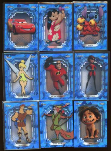 2024 Topps Chrome Disney Sapphire verschiedene #1 Lot 9 verschiedene Karten
