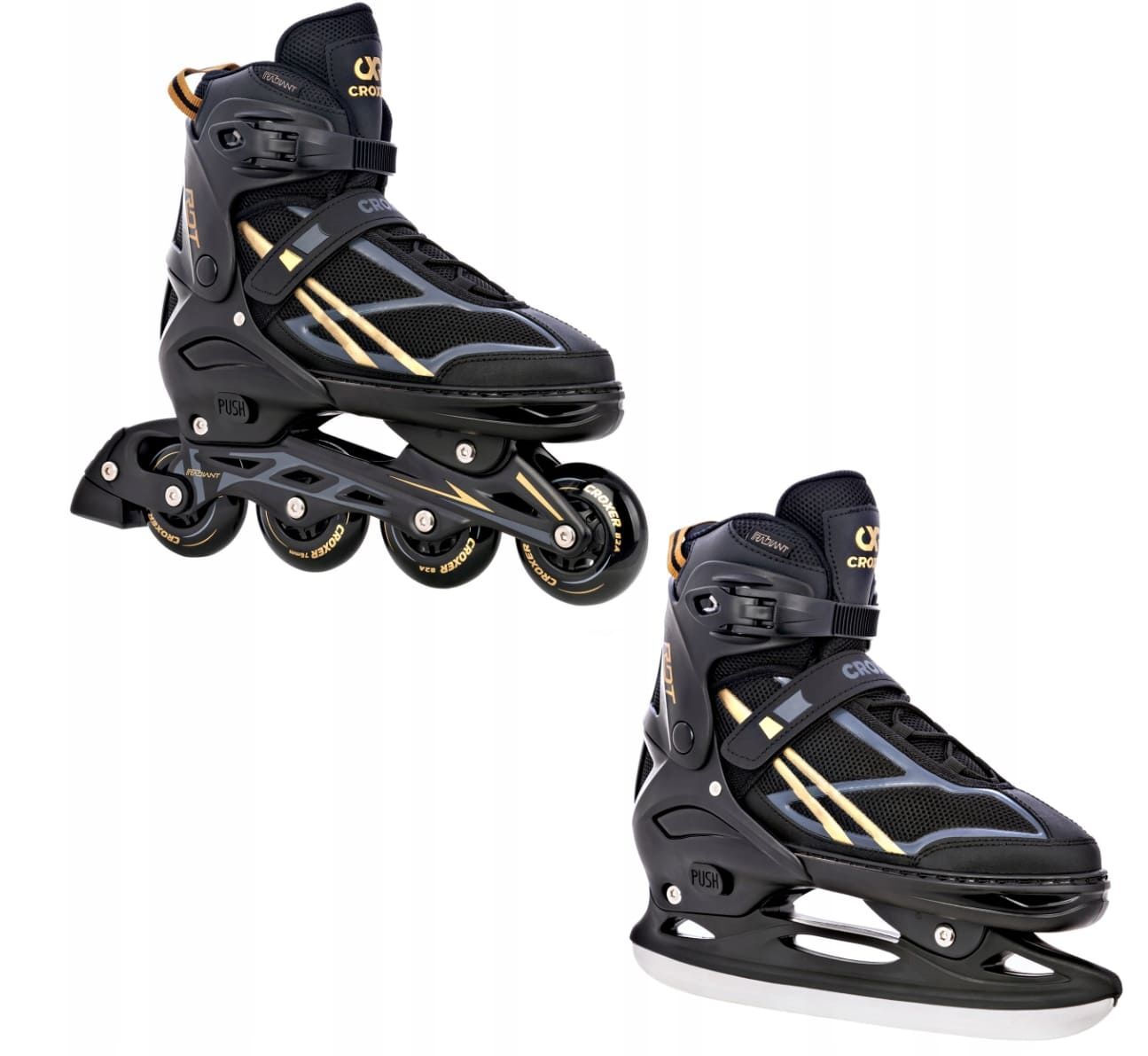 Roller en ligne Radiant convertible patin à glace mixte enfant adulte pointure réglable
