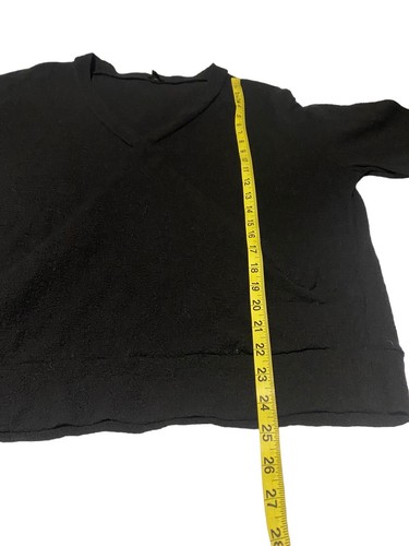 Top donna J Crew finto avvolgente grande nero manica lunga 100% cotone stravagante - Foto 10 di 17