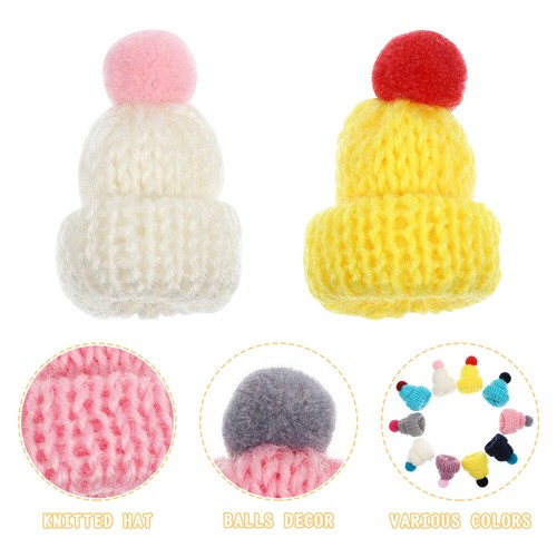 10 Pcs Eierwärmer Strick Haube Puppe Mini Wollmützen Mini-Strickmützen Grün - Bild 8 von 12