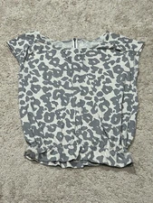 Loft Womens Shirt Size Medium Multicolor Animal Print Gathered Waist Soft