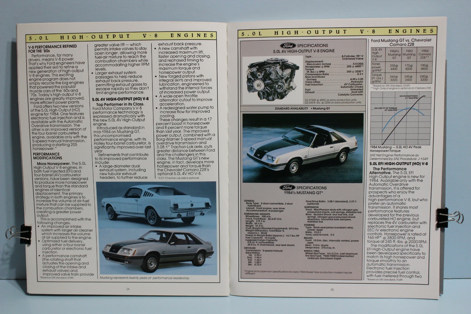 1984 Ford Mustang SVO Thunderbird Turbo Coupe Performance Catalog