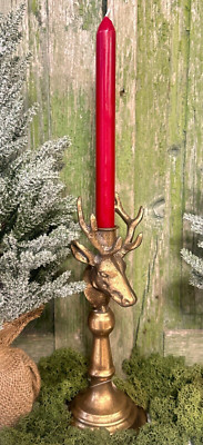 Golden Stag Candle Holder from Metal 26cm x 10,5cm Autumn Winter Christmas