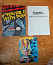 NINTENDO ENTERTAINMENT SYSTEM INSERTS NES WARRANTY POSTER AND NINTENDO POWER AD