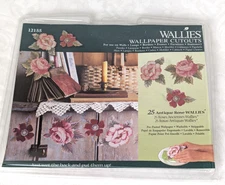 Vintage 90's ANTIQUE ROSE Wallies Wallpaper Cut Outs