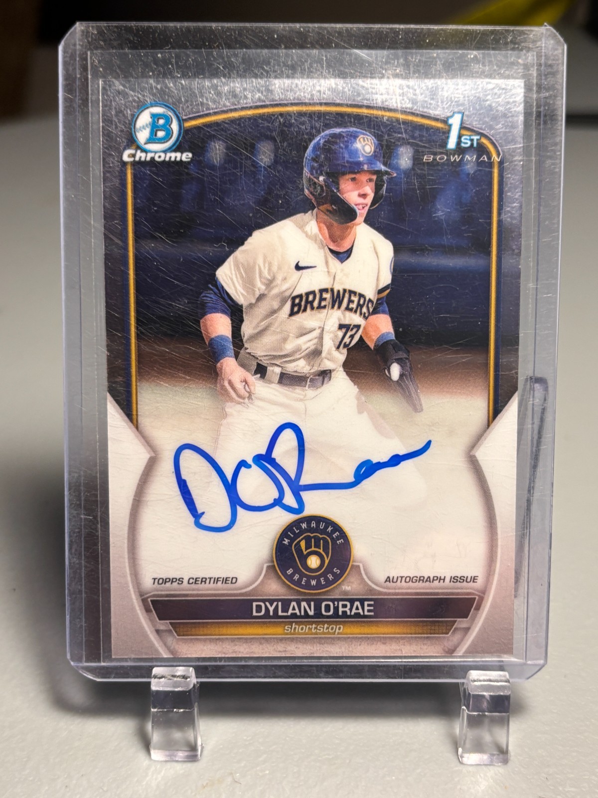 2023 1st Bowman Chrome Dylan O'Rae Rookie Auto #CPA-DO Milwaukee Brewers