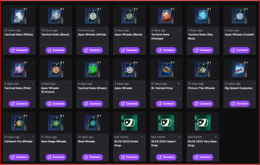 🌏Rocket League🌟[TW DROPS] ♨️TOTAL 37 ARTÍCULOS♨️Importación X4+Muy Raro X4+Exótico X3 Foto 2 de 2