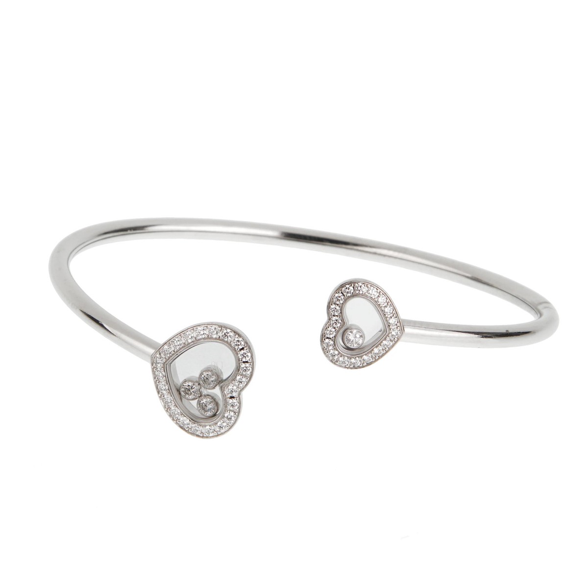 Chopard Happy Diamonds Icons 18k White Gold Bangle Bracelet View 2