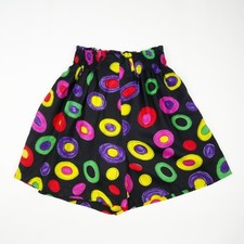 Vintage 80er 90er Damen hohe Taille schwarz weit Retro Shorts Hose XS Small 8 6