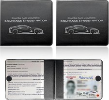 2 PCS Car Registration Insurance Holder, Waterproof Auto Card Glove Box Organize