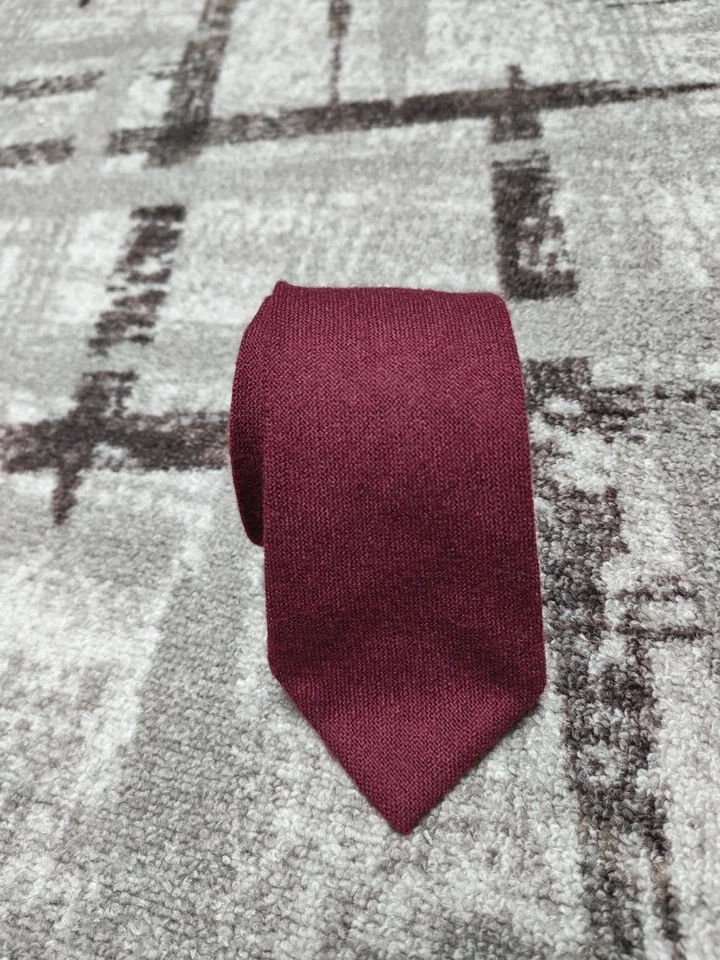 Gravata vintage King's Fashion clássica 100% lã pura retrô bordô - Imagem 2 de 4