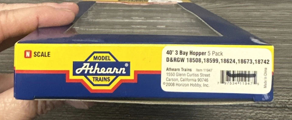 Athearn N Scale 5 Pack #11947 40’ 3 Bay Hoppers D&RGW NIB - Image 2 of 3
