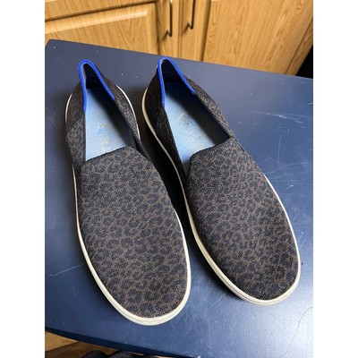Rothy's The Original Slip On Sneaker Leopard Print Espresso Spot Womens Size 9