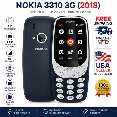 Nokia 3310 2G & 4G 2018 2.4in bluetooth with Camera Flashlight Radio Phone