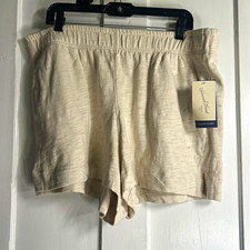 Universal Thread Leisure Studio Women Beige Cotton Pull-On Shorts XXL Mid