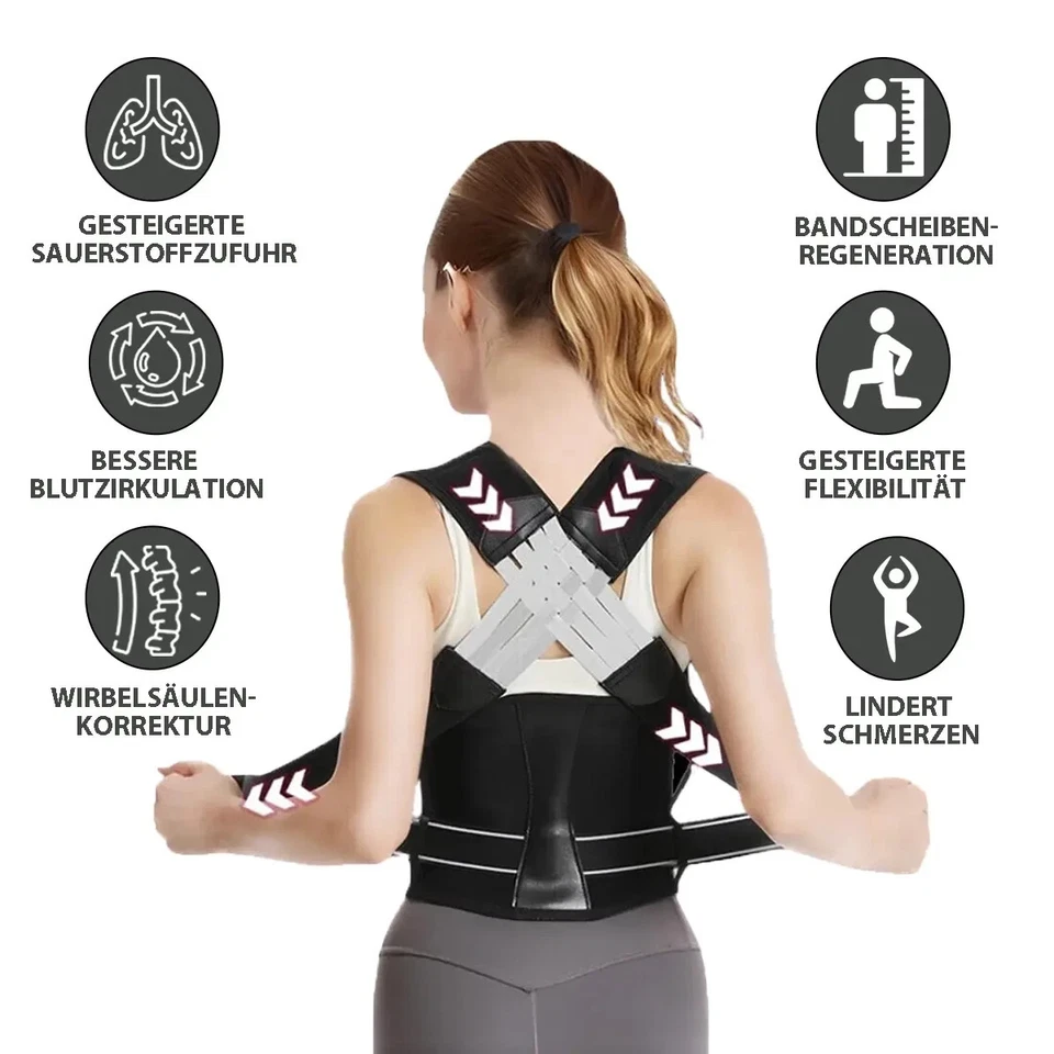 Rückenhalter Geradehalter Sport Rückenbandage Haltungskorrektur Stabilisator NEU - Bild 2 von 4