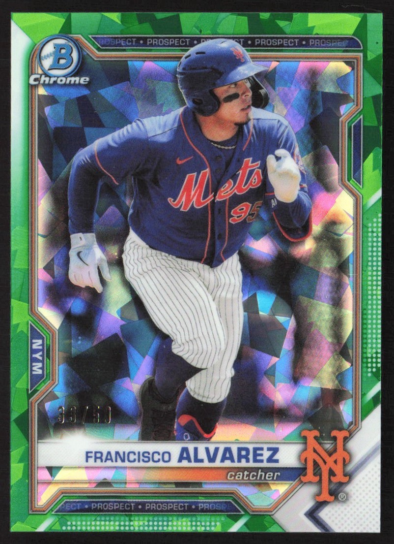 2021 Bowman Draft Sapphire Green Refractor 33/50 Francisco Alvarez #BDC-112 TS8