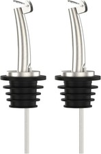 Axe Sickle 2 Pcs Oil Spout Liquor Bottle Pourer Spouts Stainless Steel Black 