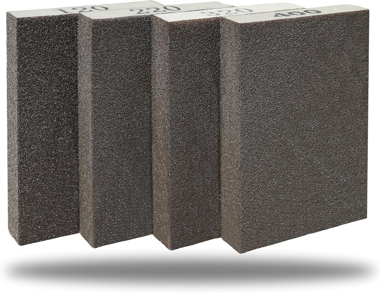 4 Pack Hand Sanding Sponge Set -120 220 320 400 Grit- Coarse Medium Fine Grit Sa