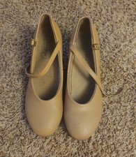 Revolution Tan Character 2  Heeled Tap Dance Shoes With Taps Size 9