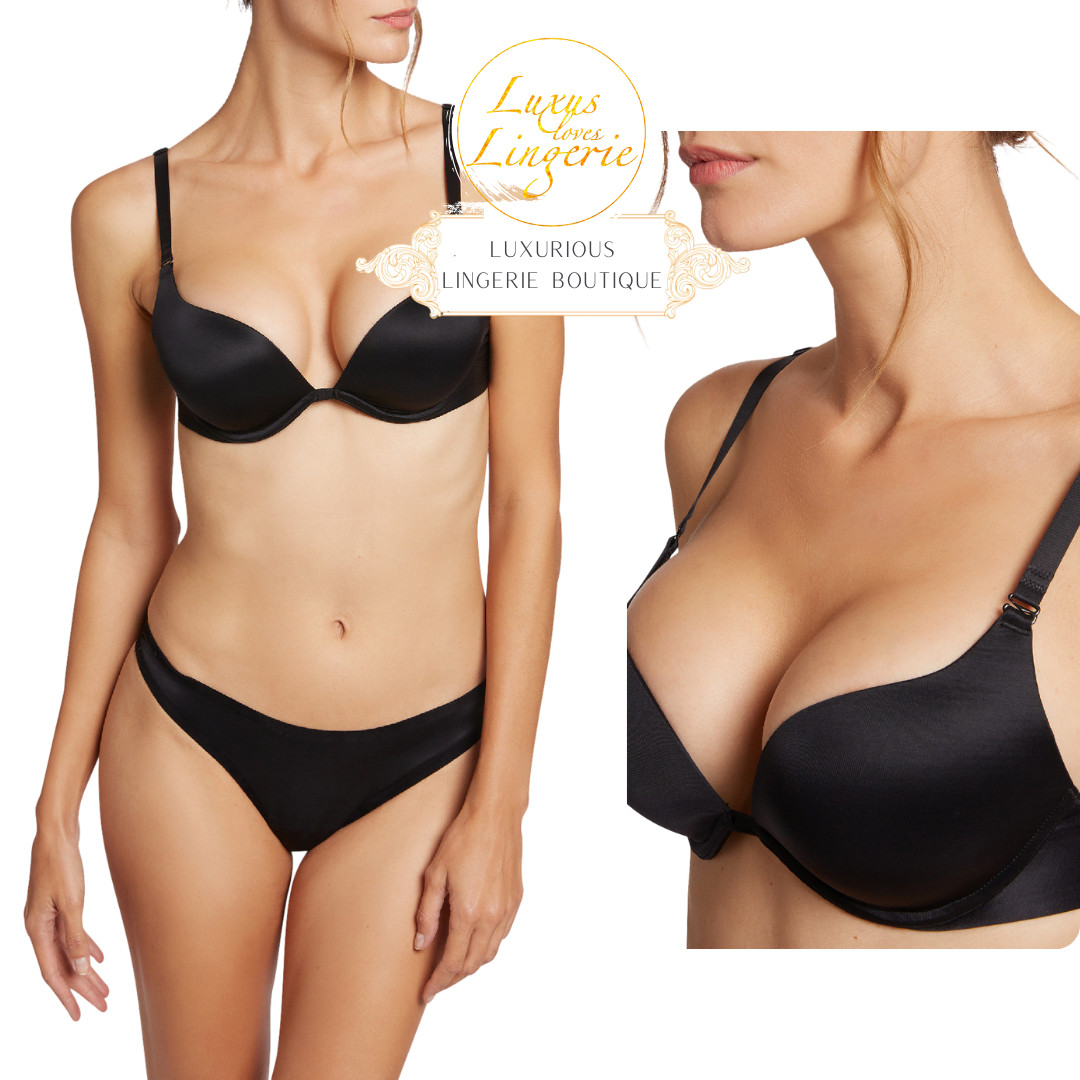 Sheer Touch Push-Up Bra by Wolford 75C Black Adjustable Straps Multi