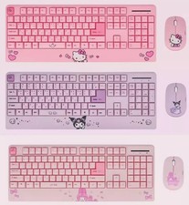 Sanrio Hello Kitty Kuromi My Melody Palm Rest Wireless Keyboard Mouse Set