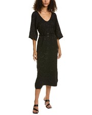 Ganni Jacquard Midi Dress Women's Black 34