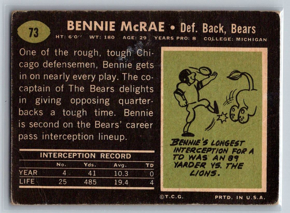 1969 Topps #73 Bennie McRae | eBay