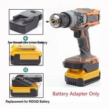 Adapter For Dewalt 20V MAX Li-Ion Battery Convert to fits Ridgid 18V Power Tools