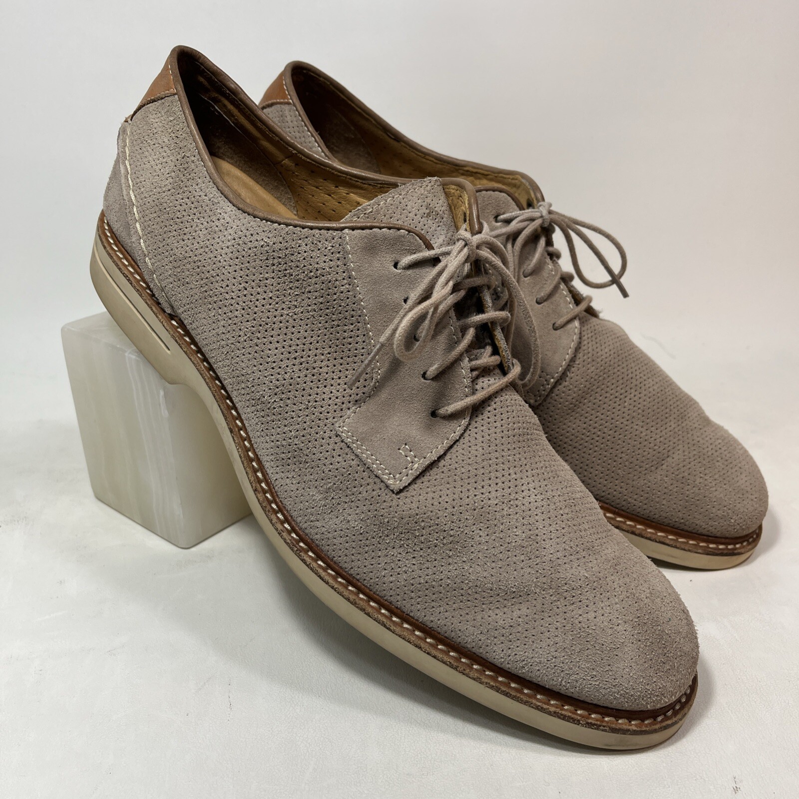 SAOLA Oxford uomo Sperry oro coppa marrone traforato scamosciato pizzo 12M suola barca pelle di cervo
