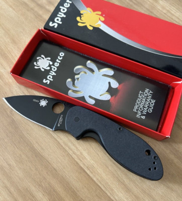 Spyderco Efficient Knife, Black G10 Handle Black Blade, C216GPBBK, 004V, SP-5