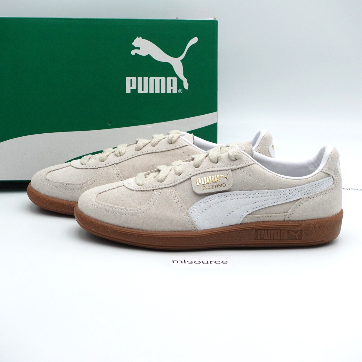 Size Women's PUMA Palermo Suede Sneakers 397643-11 Alpine Snow