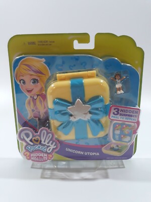 POLLY POCKET Hidden Hideout UNICORN UTOPIA Compact 3 Hidden Surprises New 
