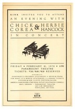 Chick Corea & Herbie Hancock Handbill 1978 Paramount Theatre Portland