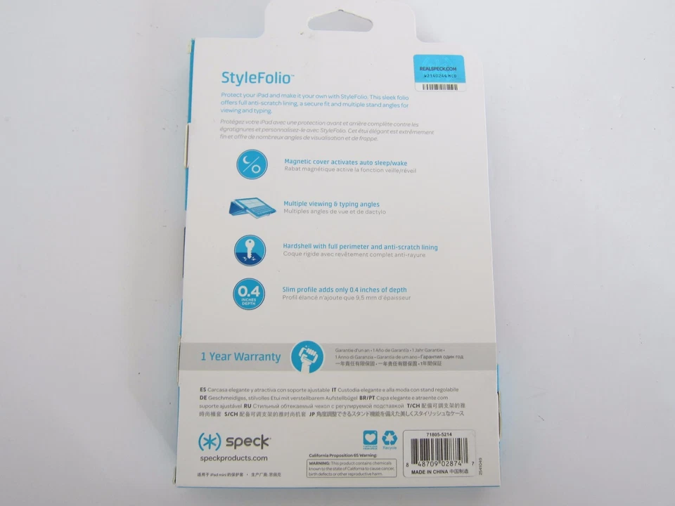 Speck Products StyleFolio Case for iPad mini 4 Black and White Windowpane Plaid - Image 2 of 4