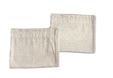 2 Creamy Beige Curtain Panels Textured Long Curtains Damask Jacquard Print 84