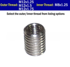 Thread Reducer Male M12 x1.25 1.5 1.75 Female M8 M8x1.25 Fitting Insert Adapter
