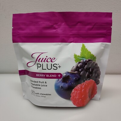 JUICE PLUS+ BERRY BLEND+ 120 SOFT CHEWABLES GUMMIES BRAND NEW SEALED BAG 10/2025