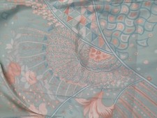 Pair Vintage Retro Oriental Style Curtains Light Blue Cotton Mix? W75” D60” (130