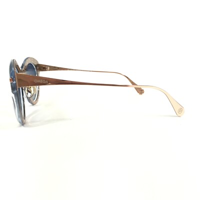 Omega Sunglasses OM 0023-H 92X Clear Blue Gold Cat Eye Frames with Blue Lenses Omega Sunglasses OM 0023-H 92X Clear Blue Gold Cat Eye  main image 2
