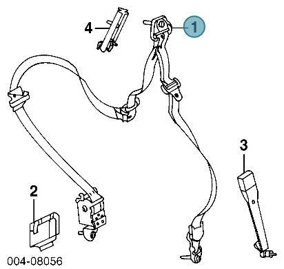 安全带收回器前吉普大切诺基右乘客侧 1993 灰色 — 第 2/2 张图片