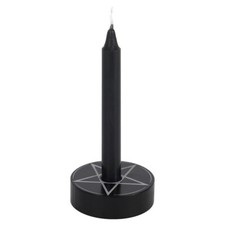 Spell Candle Holder in Black Pentagram Design Magic Wiccan Altar