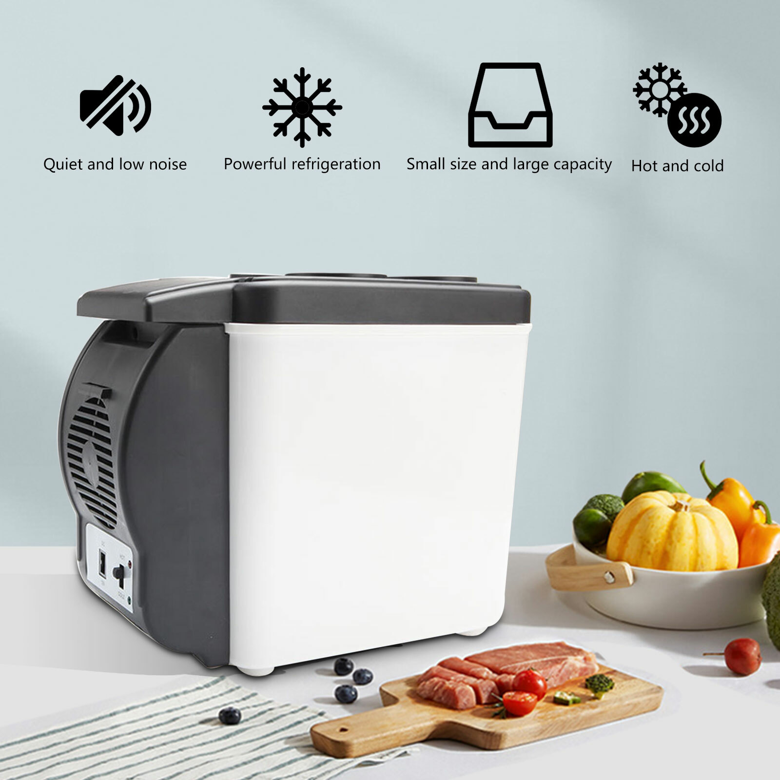 6L Portable Car Fridge Freezer 12V Refrigerator Travel Mini Cooler SUV Truck