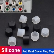 RCA Phono Connector Anti Dust Cover Plug Cap Stopper Clear Black Silicone/PE