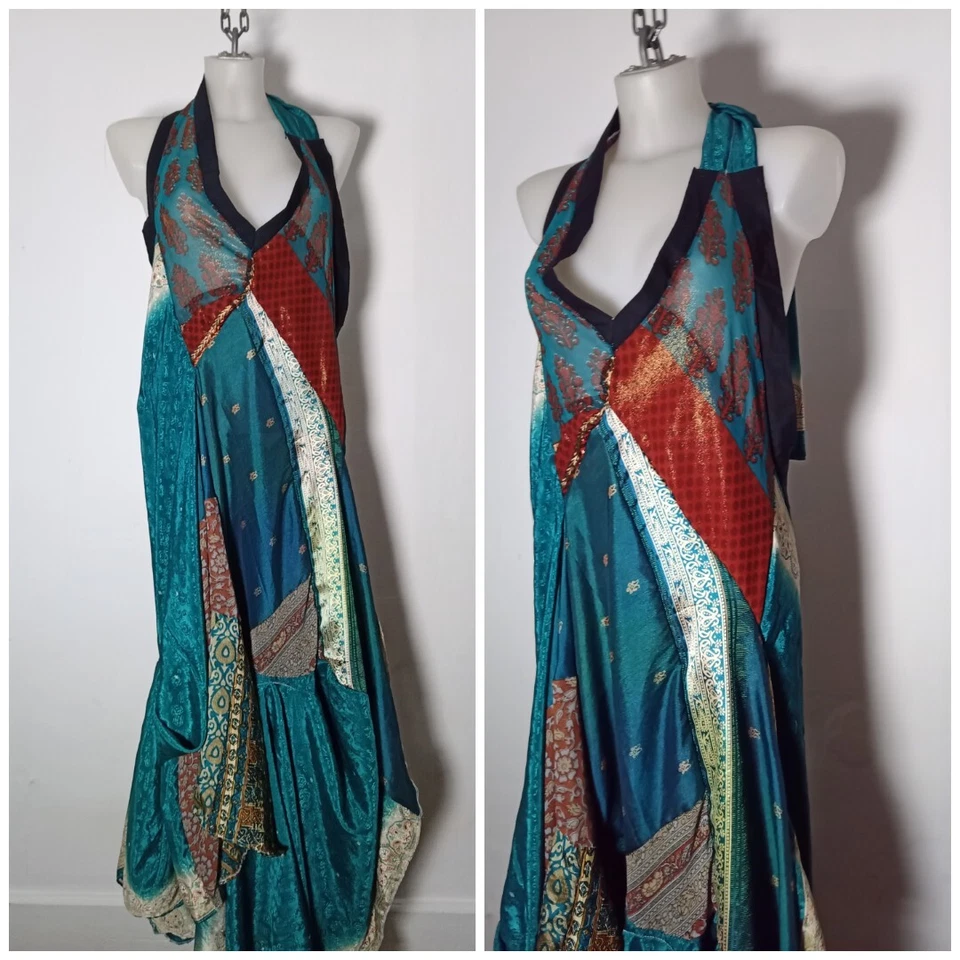 NEW BESPOKE HANDMADE LAGENLOOK DRESS ONE SIZE STUNNING PRINT WEDDING ONE SIZE - Image 4 of 4