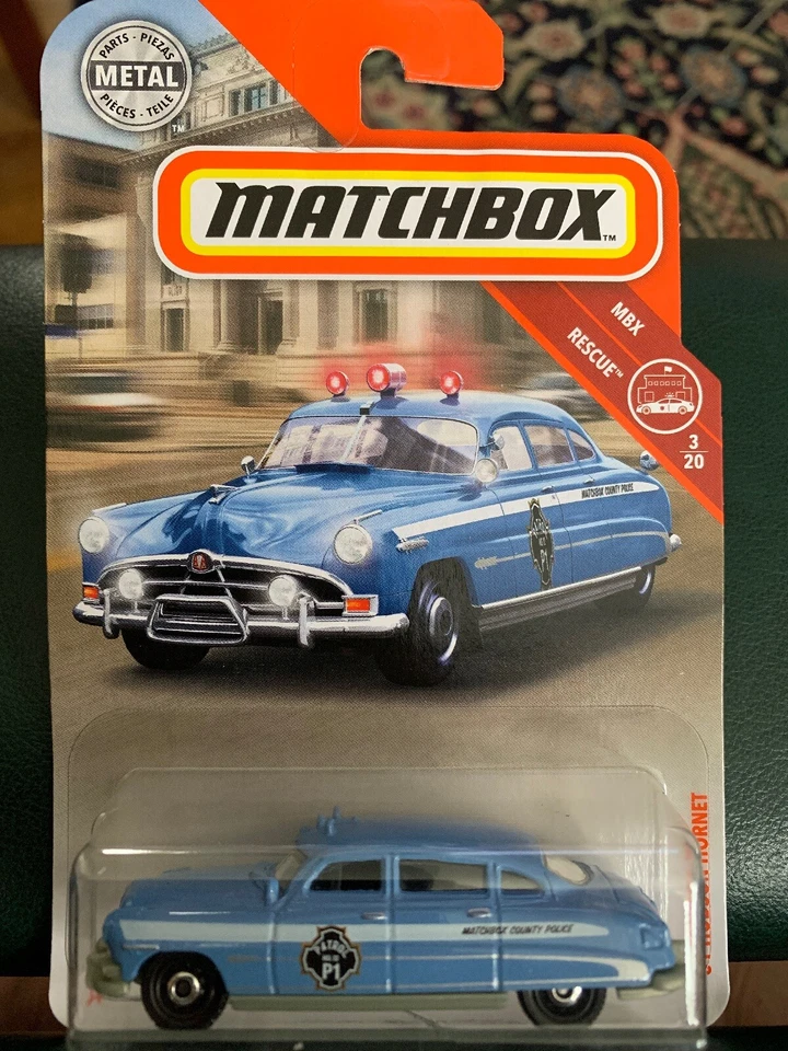 2019 Matchbox #57 1951 Hudson Hornet Blue County Police Car MBX Rescue - Image 2 of 3