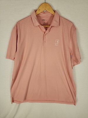 TPC Sawgrass Johnnie O Polo Sz XL Men s Shirt Pink White Graphic Golf Apparel