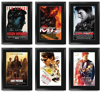 Mission: Impossible Collection Filmplakat signiert gedruckt Autogramm A3 gerahmt