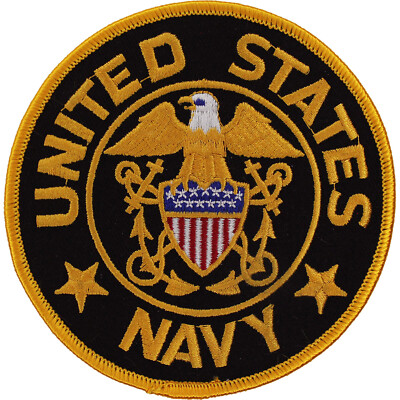 Navy Logo Patch (Gold on Black) ( 4'' ) P665