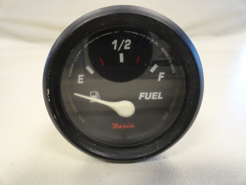 FARIA FUEL GAUGE GP7282A BLACK FACE / BEZEL MARINE BOAT